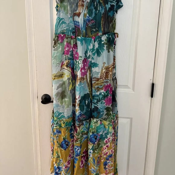 Anthropologie Colorful Flutter Sleeve Midi Dress - Picture 7 of 9